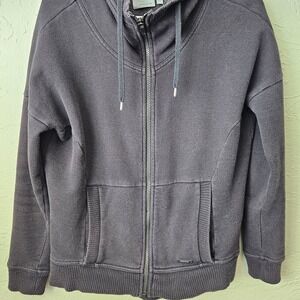 Athleta Go To Full Zip Hoodie Jacket Black